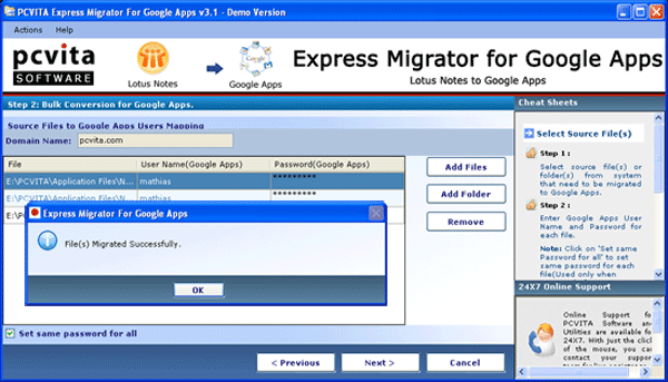 PCVITA Express Migrator for Google Apps