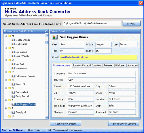 Transfer Lotus Notes Contacts to Outlook