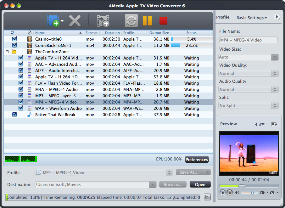 4Media Apple TV Video Converter for Mac