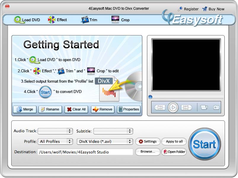 4Easysoft Mac DVD to DivX Converter