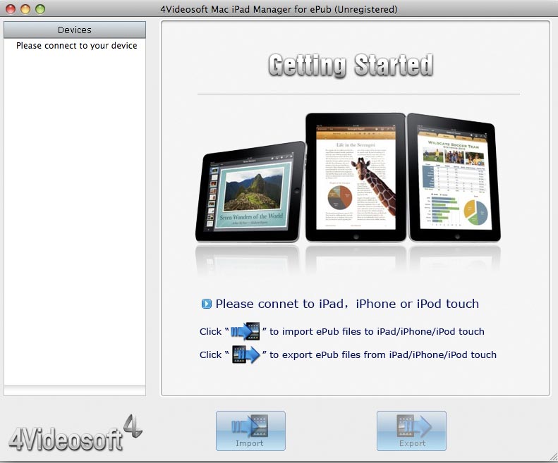 4Videosoft Mac iPad Manager for ePub