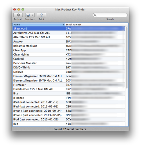Mac Product Key Finder