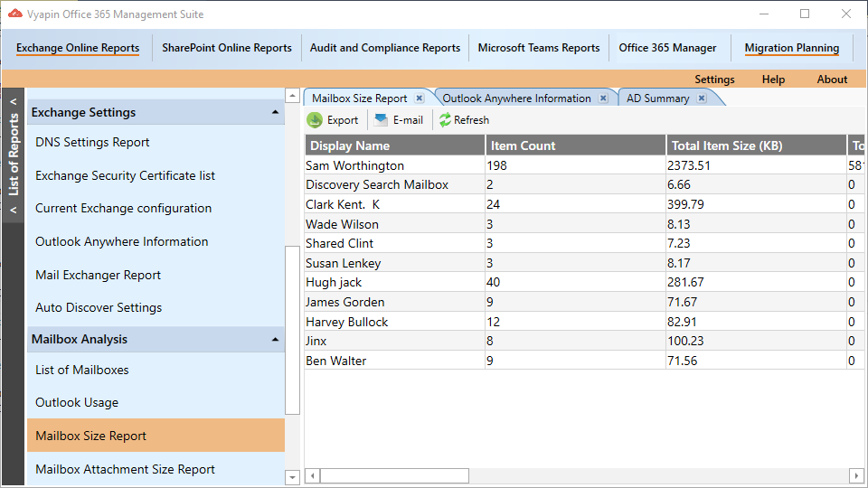 Office 365 Migration Planning Tool