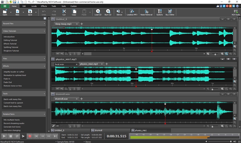 Wavepad Free Audio Editing Software