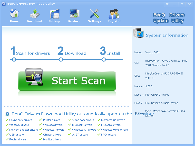 BenQ Drivers Download Utility