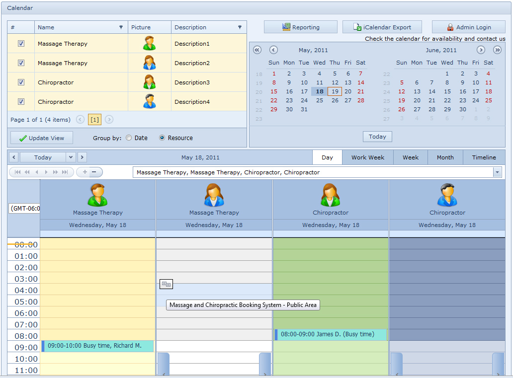 Massage Scheduling Software Workgroup