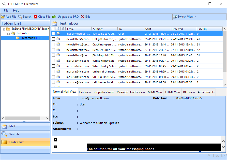 Free MBOX File Viewer