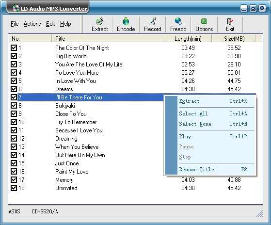 CD Audio MP3 Converter