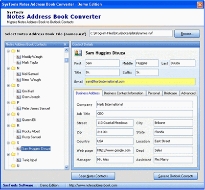 Lotus Notes Contacts Converter