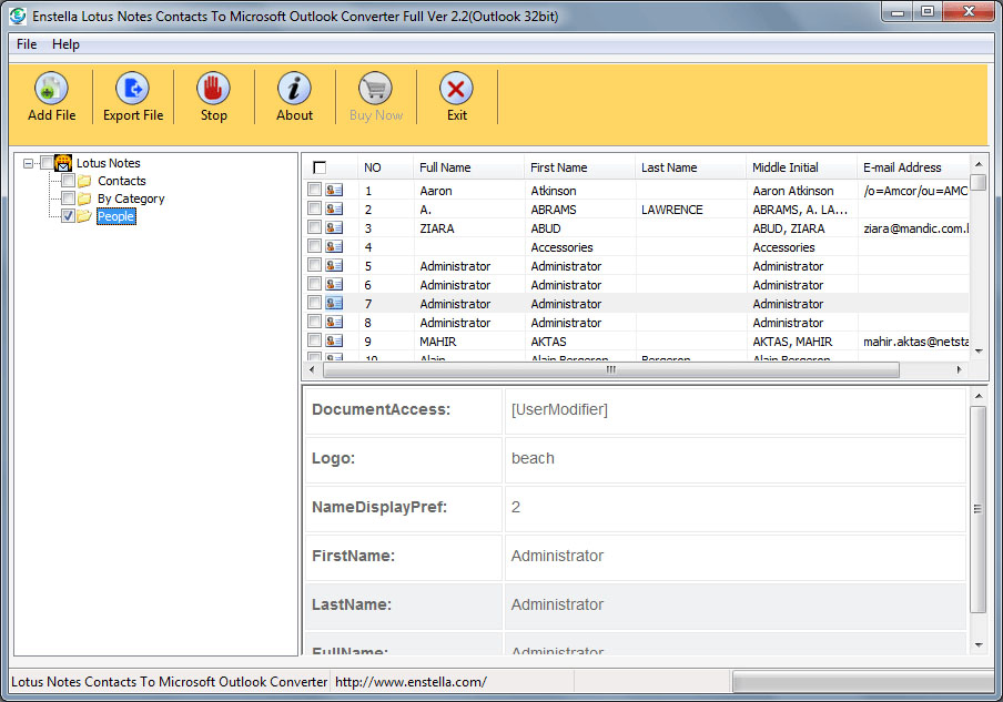 Lotus Notes Contacts Converter