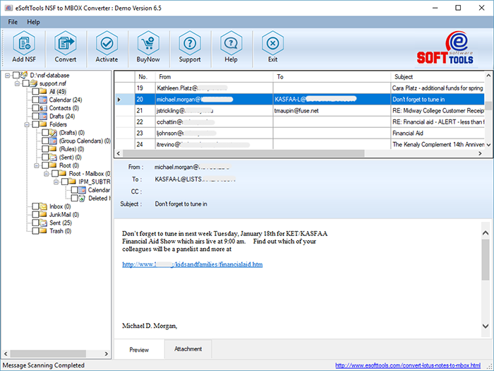 Convert Lotus Notes to MBOX