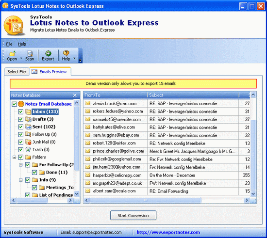 SysTools Lotus Notes to Outlook Express