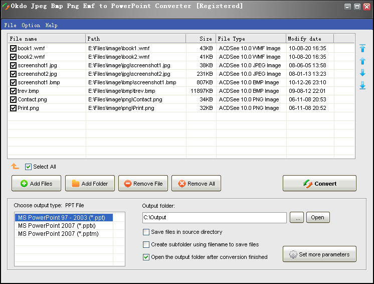 Okdo Jpeg Bmp Png Emf to PowerPoint Converter