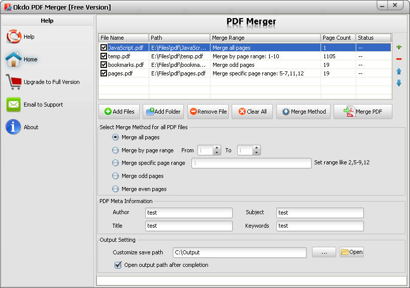 Okdo PDF Merger Free Version