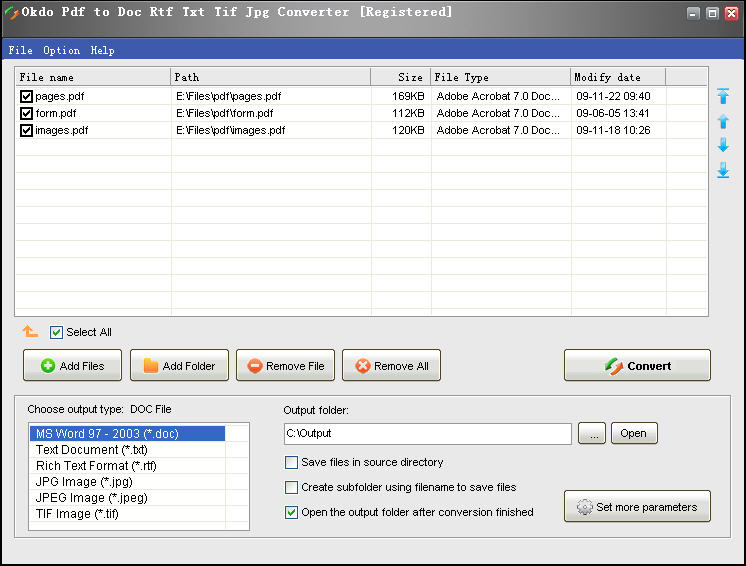 Okdo Pdf to Doc Rtf Txt Tif Jpg Converter