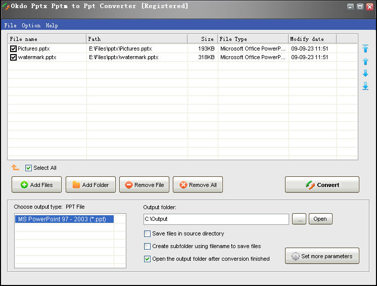 Okdo Pptx Pptm to Ppt Converter