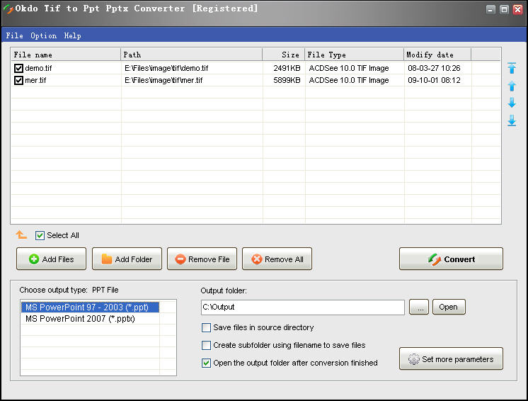 Okdo Tif to Ppt Pptx Converter