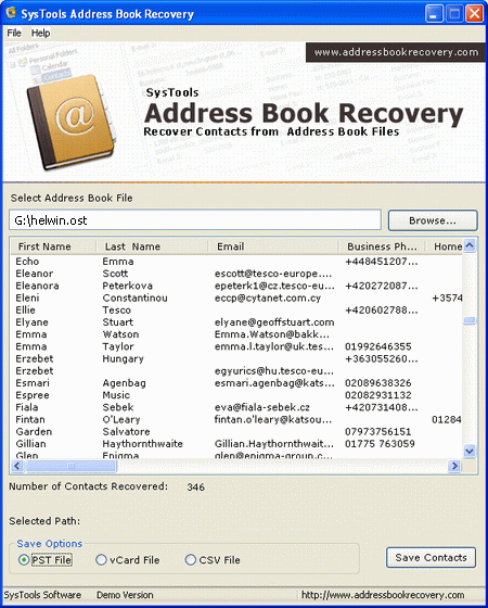 Outlook Contacts Recovery