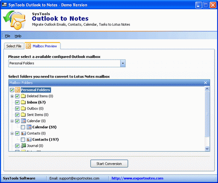 Outlook to Lotus Notes Contacts