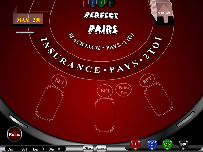 Perfect Pairs Blackjack