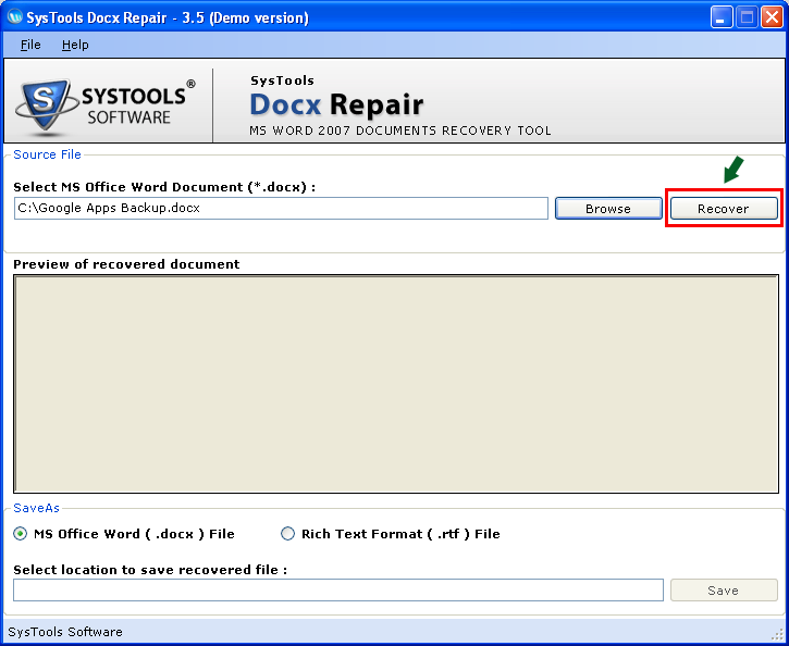 MS Word 2007 File Recovery