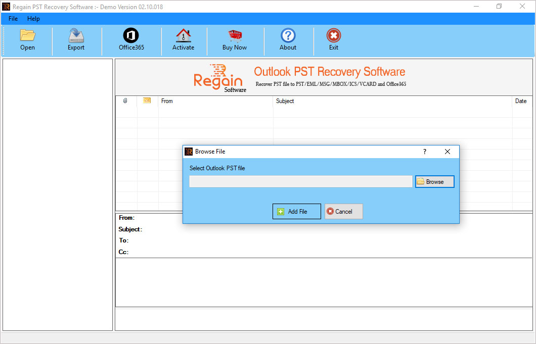 Regain Outlook PST Recovery