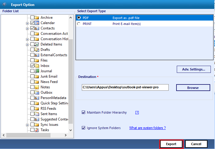 Convert PST Emails to PDF