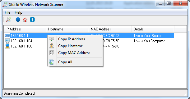 SterJo Wireless Network Scanner