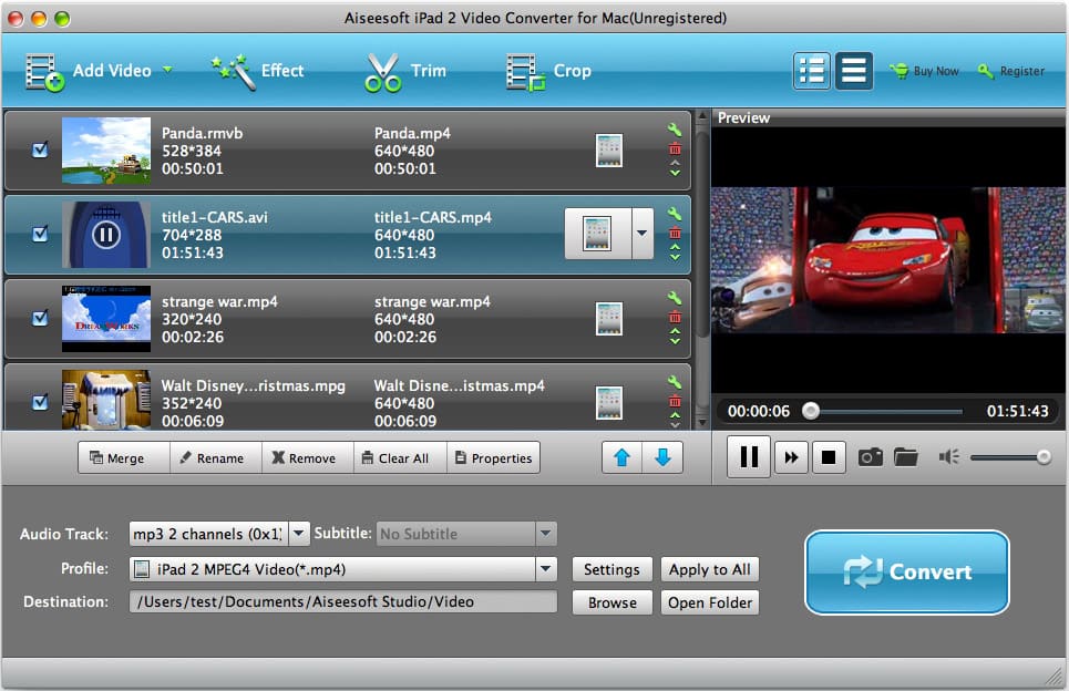 Aiseesoft iPad 2 Video Converter for Mac