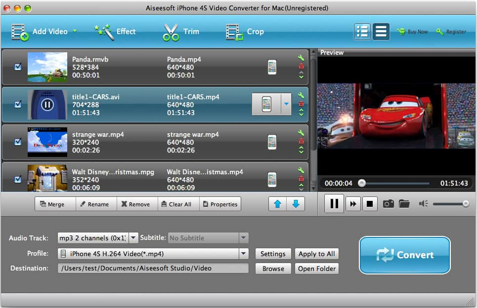 Aiseesoft Mac iPhone 4S Video Converter