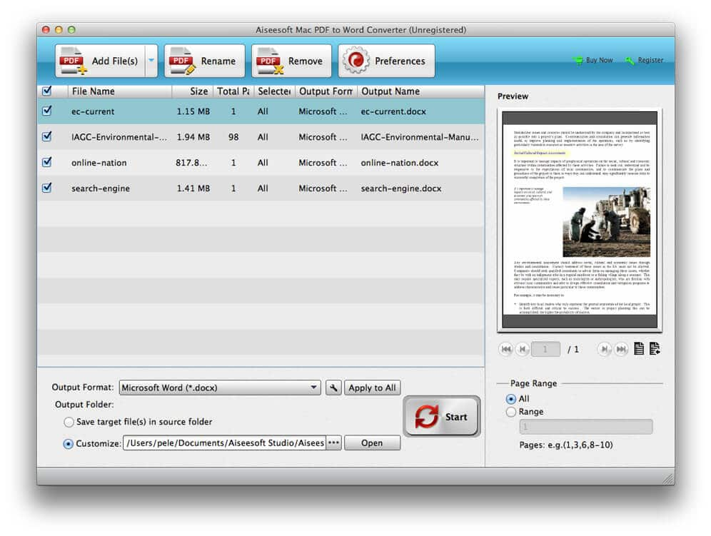 Aiseesoft Mac PDF to Word Converter