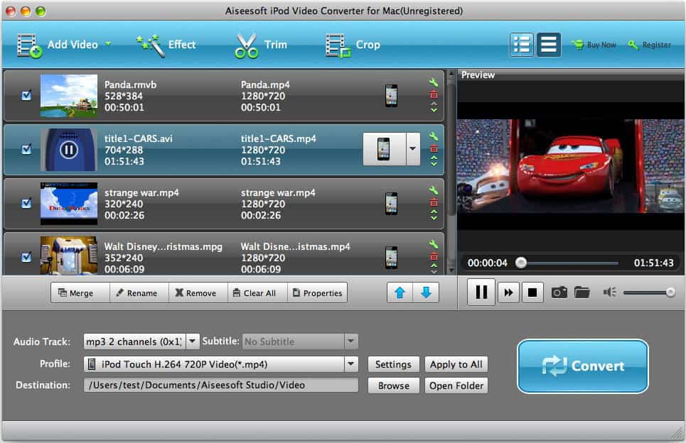 Aiseesoft iPod Video Converter for Mac