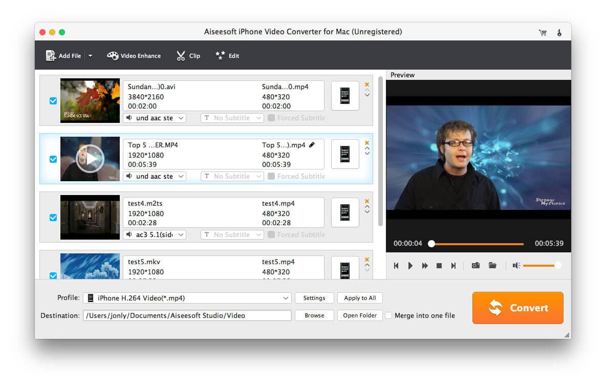 Aiseesoft iPhone Video Converter for Mac