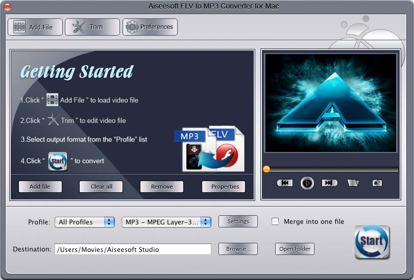 Aiseesoft Flv to Mp3 Converter for Mac