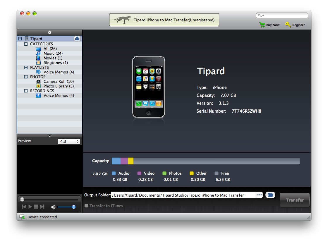 Tipard iPhone to Mac Transfer