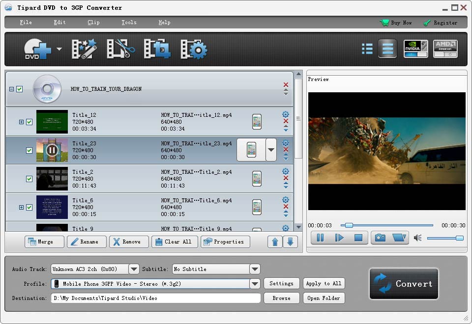 Tipard DVD to 3GP Converter