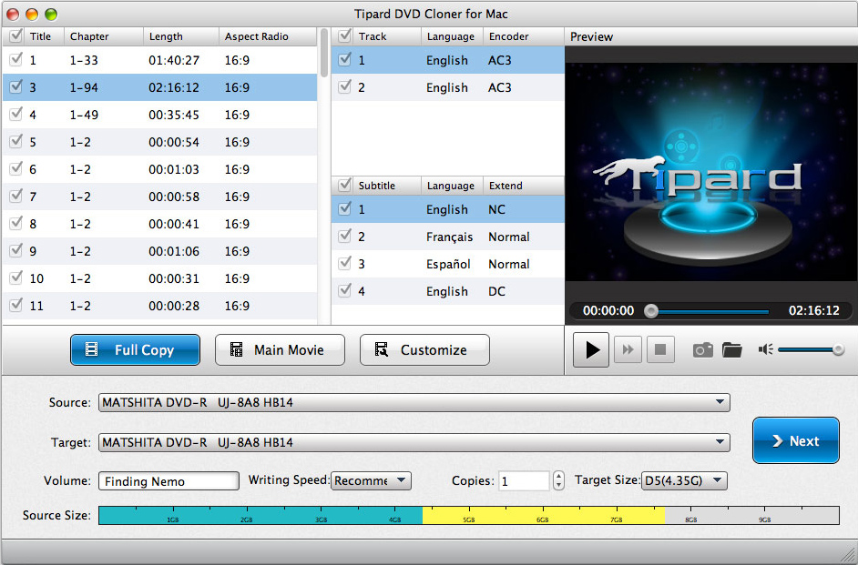 Tipard DVD Cloner 6 for Mac