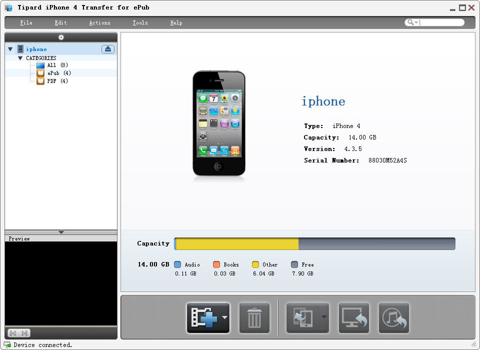 Tipard iPhone 4G Transfer for ePub