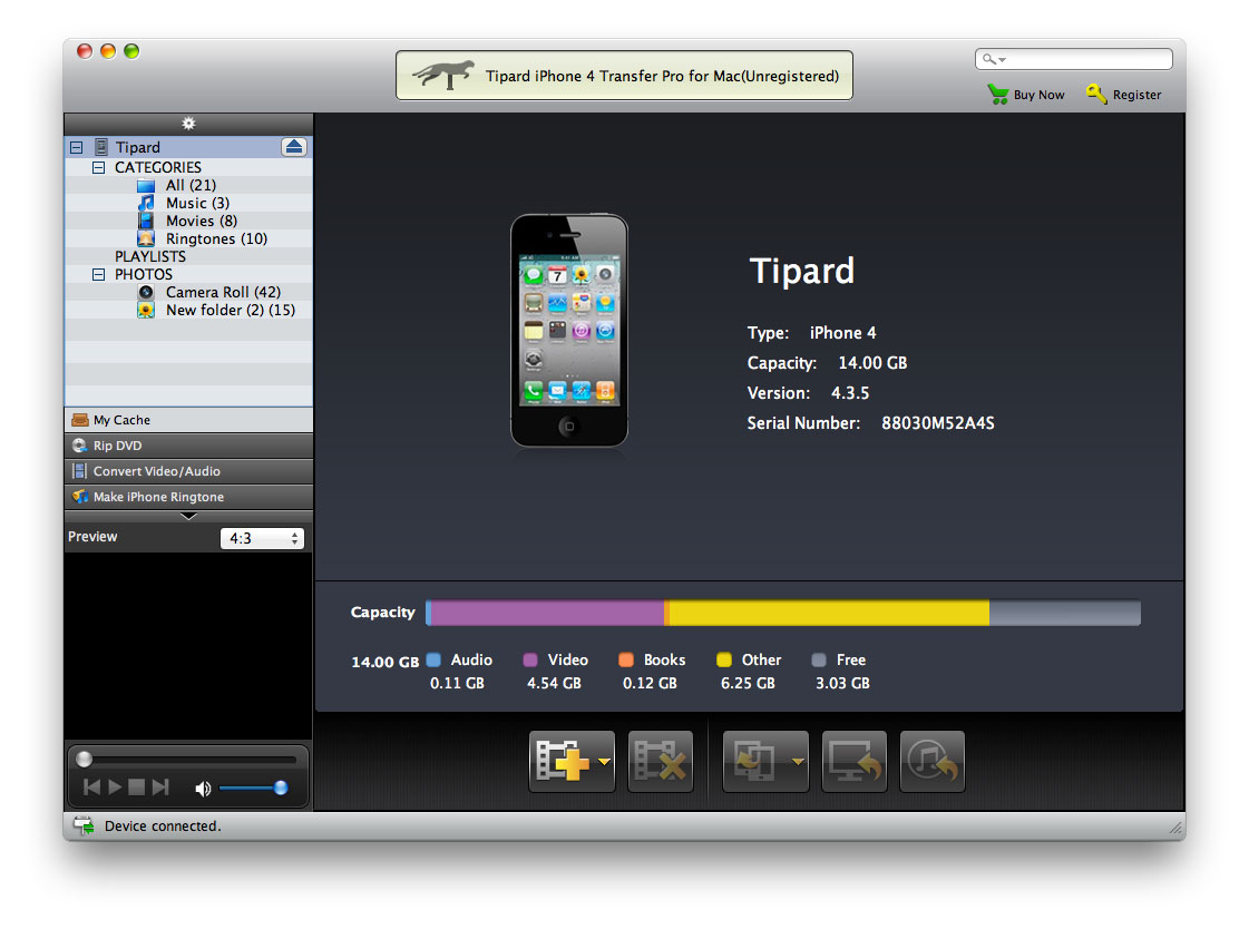 Tipard iPhone 4G Transfer Pro for Mac