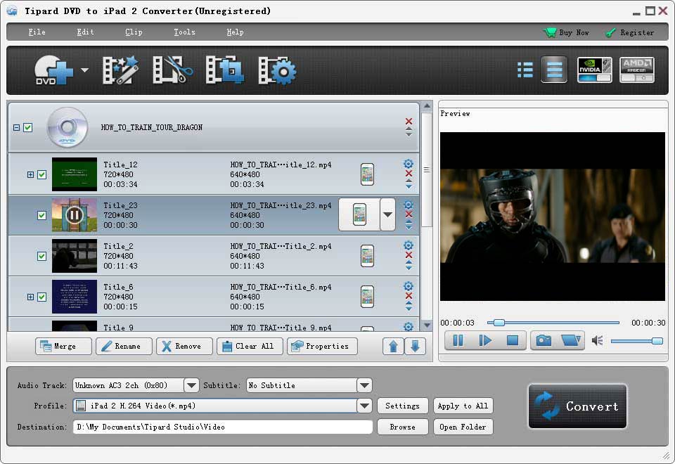 Tipard DVD to iPad 2 Converter