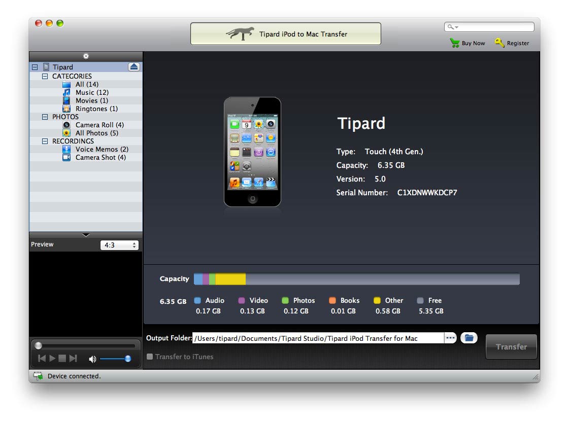 Tipard iPod to Mac Transfer