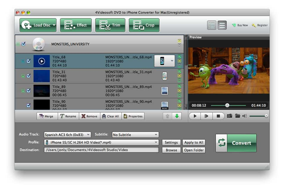 4Videosoft Mac DVD to iPhone Converter