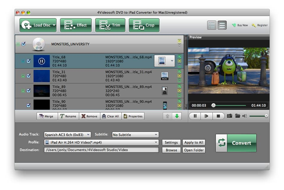 4Videosoft DVD to iPad Converter for Mac