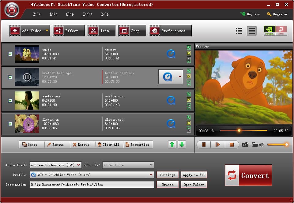 4Videosoft QuickTime Video Converter