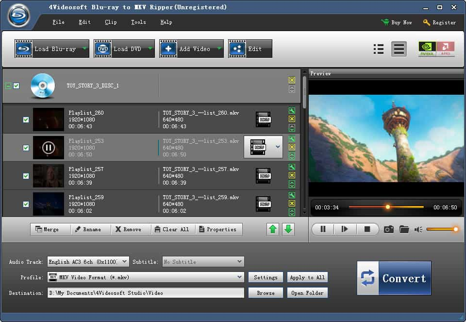 4Videosoft Blu-ray to MKV Ripper