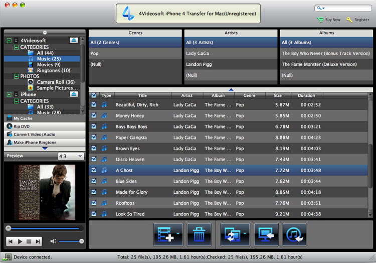 4Videosoft iPhone 4 Transfer for Mac