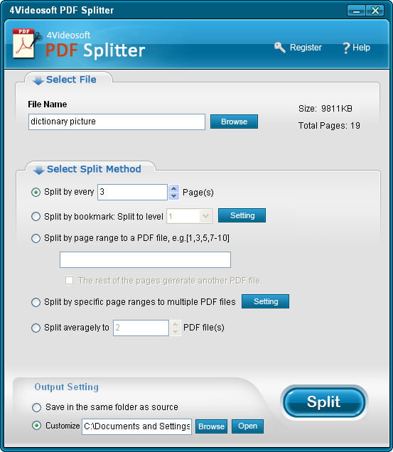 4Videosoft PDF Splitter