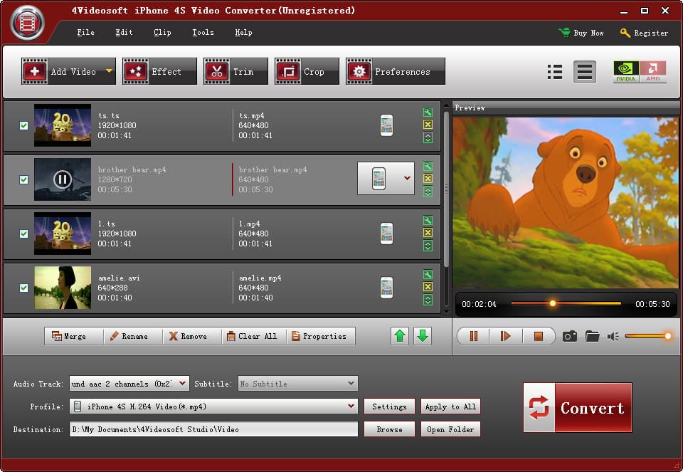4Videosoft iPhone 4S Video Converter