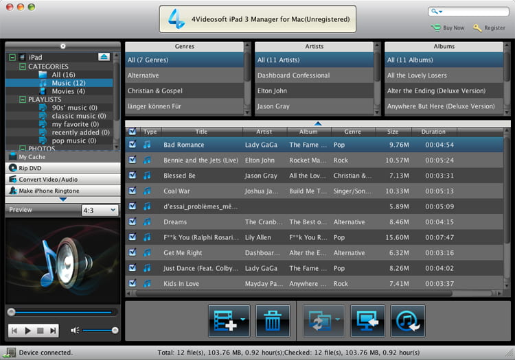 4Videosoft iPad 3 Manager for Mac