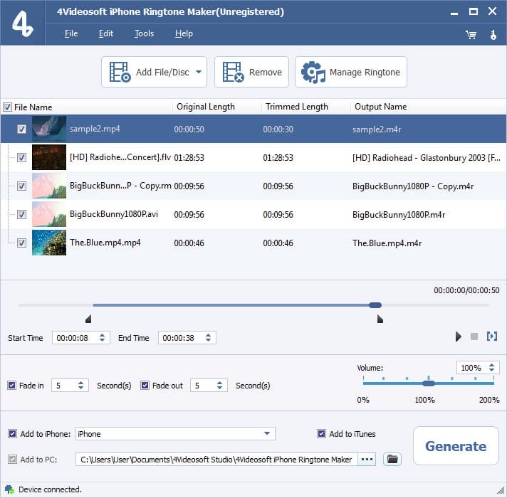 4Videosoft iPhone Ringtone Maker